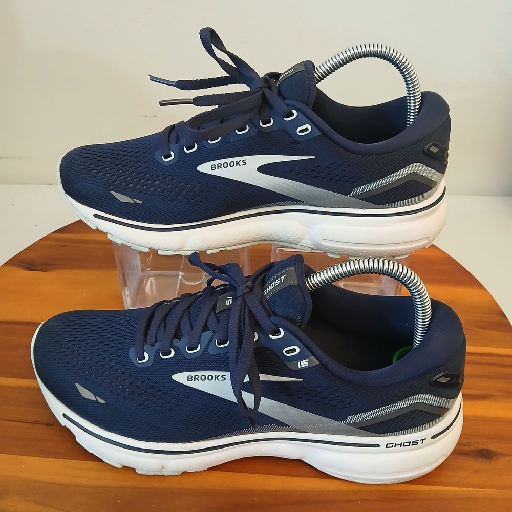 Brooks Ghost 15 Womens 8.5 Navy Blue Running Shoes Sneakers 1203801B450